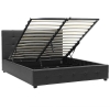 Κρεβάτι Roi pakoworld διπλό 160x200 PU μαύρο ματ + αποθηκευτικό χώρο Pakoworld 006-000017