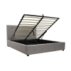 Κρεβάτι Roi pakoworld διπλό με αποθηκευτικό χώρο pu γκρι ματ 160x200εκ Pakoworld 006-000045