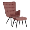 Πολυθρόνα με υποπόδιο Dorita pakoworld βελούδο σάπιο μήλο-πόδι μαύρο μέταλλο 68.5x76x103εκ Pakoworld 029-000215