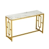 Κονσόλα Eccento pakoworld χρυσό-επιφάνεια λευκό μαρμάρου 8mm 120x40x71.5εκ Pakoworld 029-000223