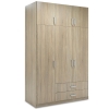 Ντουλάπα ρούχων Royal pakoworld τρίφυλλη με πατάρι χρώμα sonoma 150x58x230 Pakoworld 043-000072