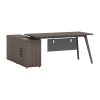 Γραφείο εργασίας επαγγελματικό αναστρέψιμο Denith pakoworld ανθρακί-καρυδί 160x140x75εκ Pakoworld 069-000066