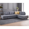 Πολυμορφικός καναπές-κρεβάτι αριστερή γωνία PWF-0156 με ύφασμα ανθρακί 206x282x85εκ Pakoworld 071-000332