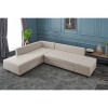 Γωνιακός καναπές κρεβάτι PWF-0517 pakoworld δεξιά γωνία ύφασμα κρεμ-καρυδί 282x206x85εκ Pakoworld 071-001159