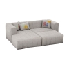 Γωνιακός καναπές Beyza Ι pakoworld με υποπόδιο δεξιά γωνία ανοιχτό γκρι ύφασμα 238x160x73εκ Pakoworld 071-001553