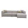 Γωνιακός καναπές Lindena pakoworld αριστερή γωνία ανοιχτό γκρι ύφασμα 296x158x72εκ Pakoworld 071-001556
