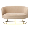 Καναπές διθέσιος Rony pakoworld βελούδο μπεζ-πόδι χρυσό μέταλλο 135x75x85εκ Pakoworld 110-000056