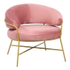 Πολυθρόνα Malu pakoworld βελούδο σάπιο μήλο-πόδι χρυσό μέταλλο 84x79x76εκ Pakoworld 110-000059