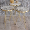 Βοηθητικά τραπέζια Sebastian pakoworld σετ 3τεμ λευκό γκρι μάρμαρου-χρυσό Pakoworld 120-000344