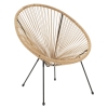 Πολυθρόνα κήπου Acapulco pakoworld μαύρο μέταλλο - pe rattan σε φυσική απόχρωση 71x76x85εκ Pakoworld 152-000037