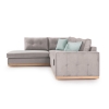 Γωνιακός καναπές δεξιά γωνία Boston pakoworld ύφασμα elephant-ciel 280x225x90εκ Pakoworld 168-000022