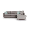 Γωνιακός καναπές αριστερή γωνία Romantic pakoworld ύφασμα elephant-ciel 290x235x95εκ Pakoworld 168-000031