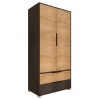 Ντουλάπα ρούχων δίφυλλη Forx pakoworld μελαμίνης oak-ανθρακί 90x45x180εκ Pakoworld 197-000222