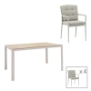 Τραπεζαρία Nares-Moritz σετ 5τεμ pakoworld λευκό-γκρι αλουμίνιο και plywood σε φυσική απόχρωση 140x80x72.5εκ Pakoworld 200-000930