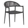 Πολυθρόνα Freiburg pakoworld αλουμίνιο ανθρακί-σχοινί γκρι Pakoworld 216-000014