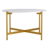 Τραπεζάκι σαλονιού Aisle pakoworld μελαμίνης λευκό μαρμάρου-χρυσό μέταλλο Φ80x45εκ Pakoworld 230-000039