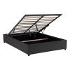 Κρεβάτι διπλό Circe pakoworld PU μαύρο με αποθηκευτικό χώρο 150x200εκ Pakoworld 234-000011