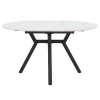 Tραπέζι Frances pakoworld επεκτεινόμενο MDF λευκό μαρμάρου-μαύρο 100-140x100x75εκ Pakoworld 235-000024