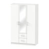 Ντουλάπα ρούχων τρίφυλλη Dillion pakoworld λευκό μελαμίνης 120x52x190εκ Pakoworld 248-000021