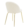 Καρέκλα Fersais pakoworld λευκό μπουκλέ-χρυσό μέταλλο 48x57x81εκ Pakoworld 273-000011