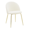 Καρέκλα Fersais pakoworld λευκό μπουκλέ-χρυσό μέταλλο 48x57x81εκ Pakoworld 273-000011