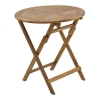 Τραπέζι Capruva pakoworld πτυσσόμενο φυσικό ξύλο ακακίας Φ70x74εκ Pakoworld 282-000019