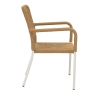 Πολυθρόνα αλουμινίου Norture pakoworld στοιβαζόμενη λευκός σκελετός-φυσικό rattan 57x61x85εκ Pakoworld 291-000002