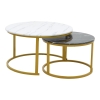 Τραπέζι σαλονιού Relevon pakoworld σετ 2τεμ λευκό μαρμάρου-μαύρο μαρμάρου 80x80x45εκ Pakoworld 292-000059