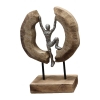 Επιτραπέζιο διακοσμητικό Dale Inart φυσικό μάνγκο ξύλο-αλουμίνιο 19x9x28εκ Pakoworld 312-000002