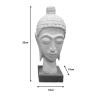 Προτομή κεφαλή βούδα Wevi Inart λευκό μάνγκο ξύλο 13x10x33εκ Pakoworld 312-000046