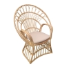 Πολυθρόνα Boloni Inart με μπεζ μαξιλάρι-φυσικό rattan 100x67x120εκ Pakoworld 314-000006