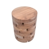 Σκαμπό Shard Inart φυσικό μασίφ ξύλο teak Φ35x45εκ Pakoworld 315-000017