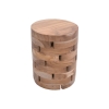 Σκαμπό Shard Inart φυσικό μασίφ ξύλο teak Φ35x45εκ Pakoworld 315-000017