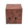 Σκαμπό Boxy Inart φυσικό μασίφ ξύλο teak 40x40x40εκ Pakoworld 315-000024