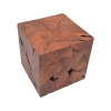 Σκαμπό Boxy Inart φυσικό μασίφ ξύλο teak 40x40x40εκ Pakoworld 315-000024