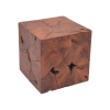 Σκαμπό Boxy Inart φυσικό μασίφ ξύλο teak 40x40x40εκ Pakoworld 315-000024
