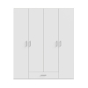 Ντουλάπα ανοιγόμενη τετράφυλλη Generiale pakoworld μελαμίνη λευκή με 3 ράφια γκρι 177.5x54.2x210.5εκ Pakoworld 318-000035