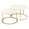Τραπέζια σαλονιού Solme pakoworld σετ 2τεμ εκρού μελαμίνης-χρυσό μέταλλο Pakoworld 321-000075
