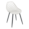 Καρέκλα Suan pakoworld pp σε λευκή απόχρωση και μαύρο μεταλλικό πόδι 56x49x82εκ Pakoworld 326-000018