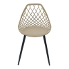 Καρέκλα Suan pakoworld pp σε capuccino απόχρωση και μαύρο μεταλλικό πόδι 56x49x82εκ Pakoworld 326-000019
