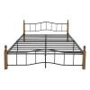 Κρεβάτι διπλό Faryn pakoworld καρυδί rubberwood-μαύρο μέταλλο 150x200εκ Pakoworld 330-000009