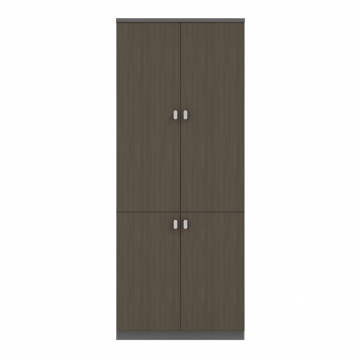 Ντουλάπα γραφείου επαγγελματική Denith pakoworld ανθρακί-καρυδί 80x40x200εκ