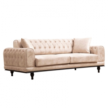 Καναπές-κρεβάτι PWF-0567 pakoworld 3θέσιος ύφασμα μπεζ 220x95x80εκ