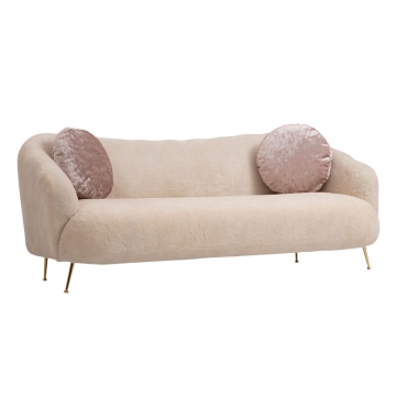 Καναπές 3θέσιος PWF-0588 pakoworld ύφασμα μπεζ 215x90x80εκ