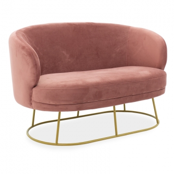 Καναπές 2θέσιος Gloria pakoworld βελούδο σάπιο μήλο-χρυσό 132x82x83εκ