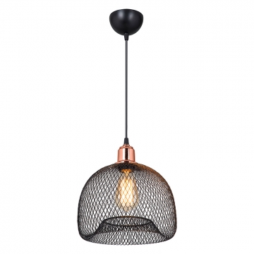 Φωτιστικό οροφής μονόφωτο PWL-1024 pakoworld Ε27 μαύρο-ροζ χρυσό Φ26x60εκ