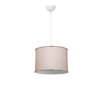 Φωτιστικό οροφής μονόφωτο Eleg pakoworld ύφασμα σε μπεζ απόχρωση Φ30x60εκ