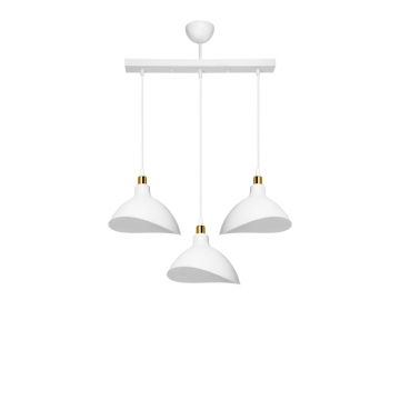 Φωτιστικό οροφής τρίφωτο Triha pakoworld pp σε λευκή απόχρωση 60x22x90εκ