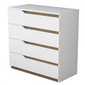 Συρταριέρα Verena pakoworld λευκό-καρυδί 80x47x92εκ