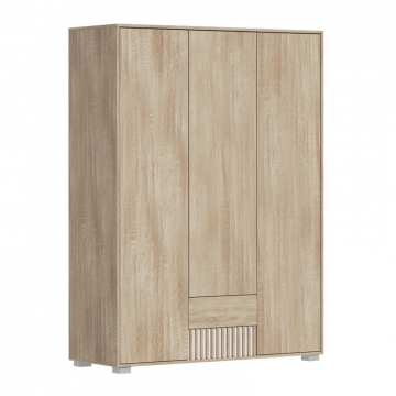 Ντουλάπα Bruse pakoworld μελαμίνη σε sonoma-oak απόχρωση 148.5x56.5x203.2εκ